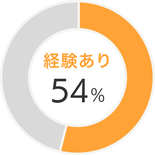 経験あり：54%